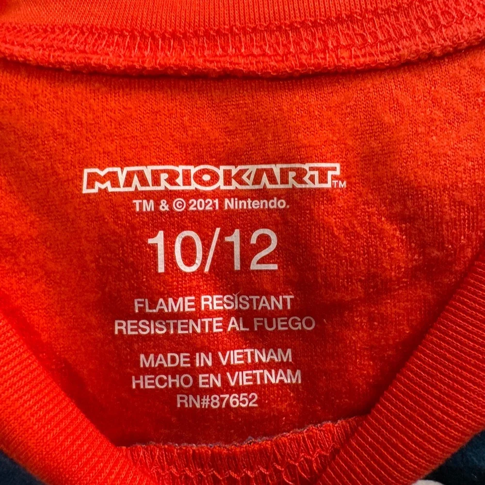 Mario‎ Kart Boys Flannel Pajamas 2-Piece PJ Set Red Blue Nintendo Size 10/12 NEW